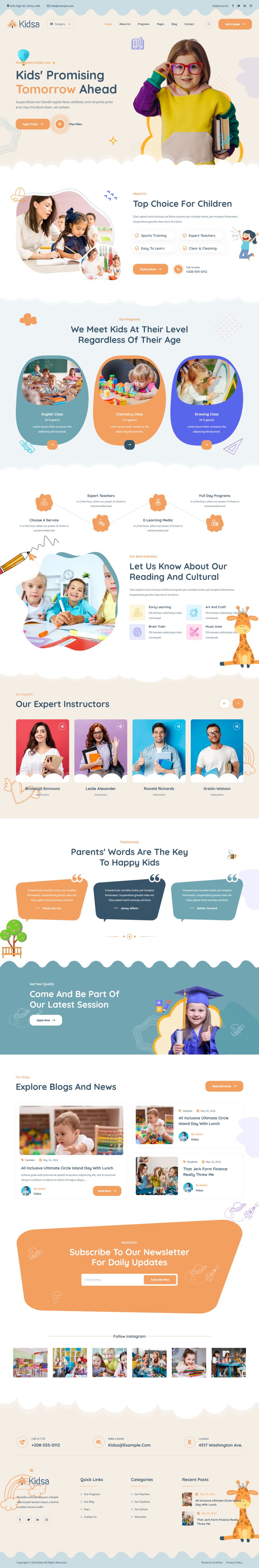 WordPress template ThemeForest Kidsa