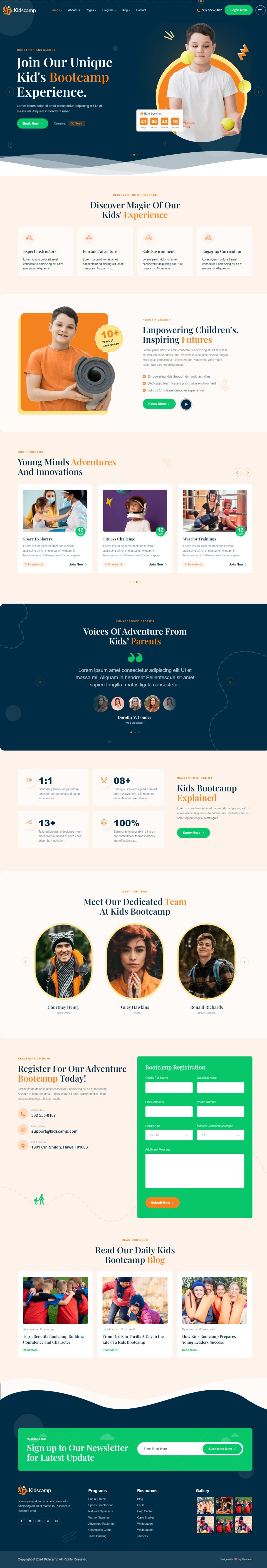 WordPress template ThemeForest Kidscamp