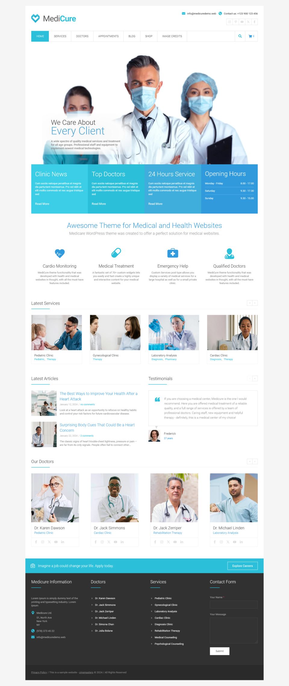 WordPress template ThemeForest MediCure