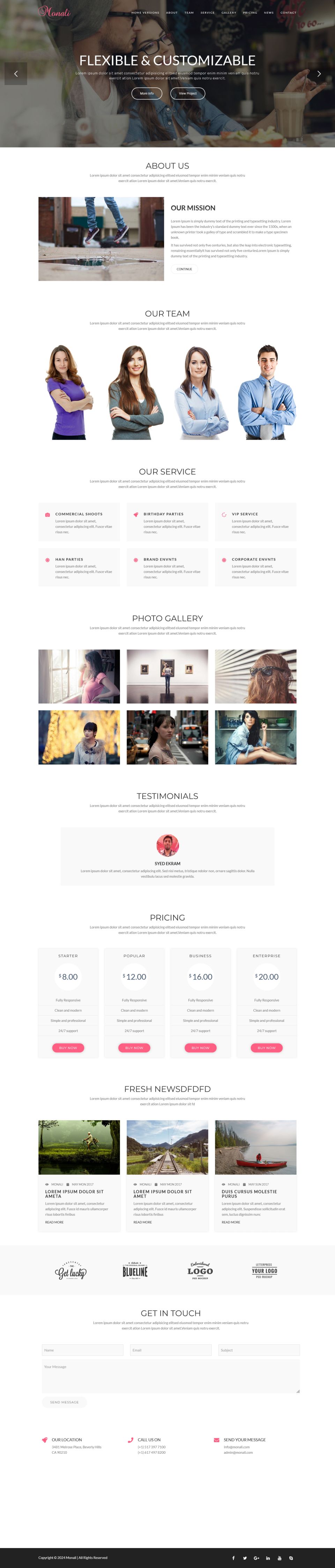 WordPress template ThemeForest Monali