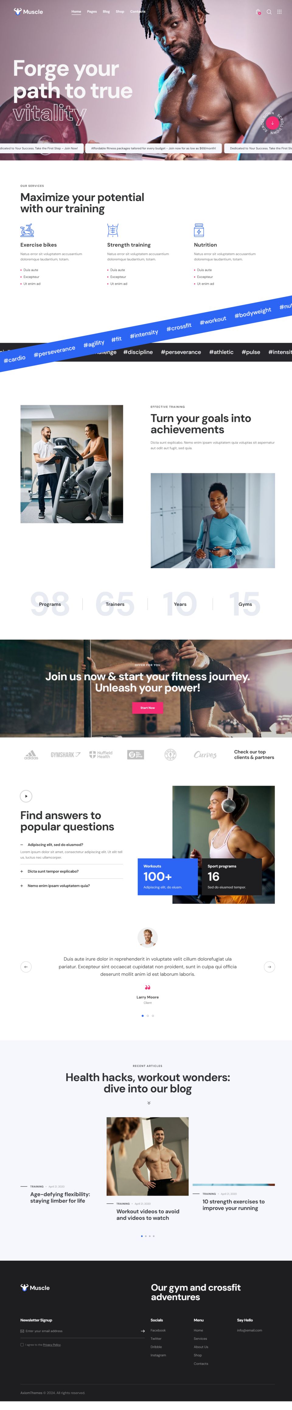 WordPress template ThemeForest Muscle