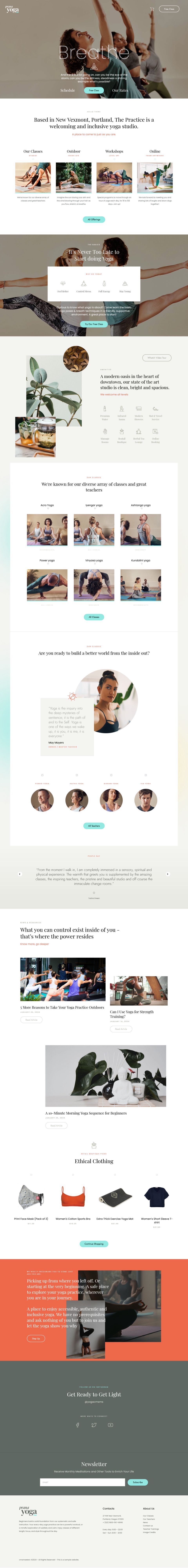 WordPress template ThemeForest Prana Yoga