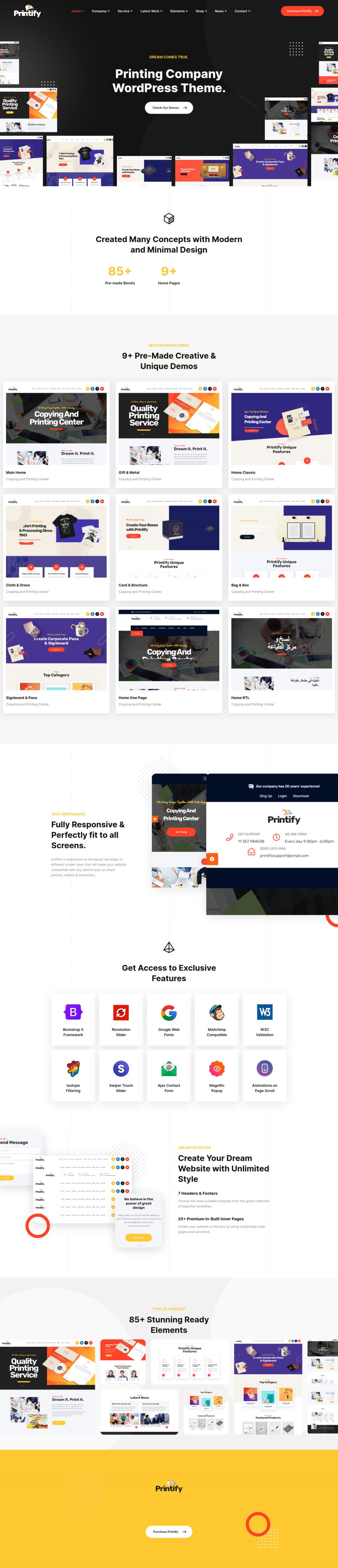 WordPress template ThemeForest Printify