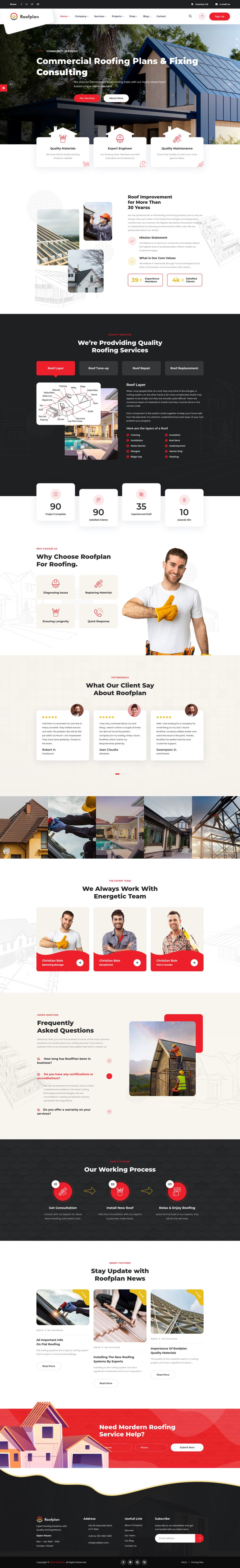 WordPress template ThemeForest Roofplan