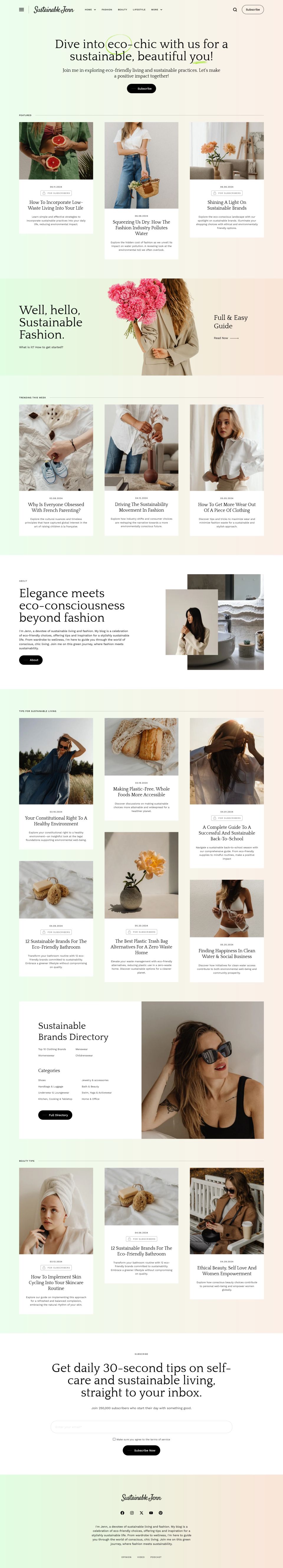 WordPress template ThemeForest Sustainable Jenn