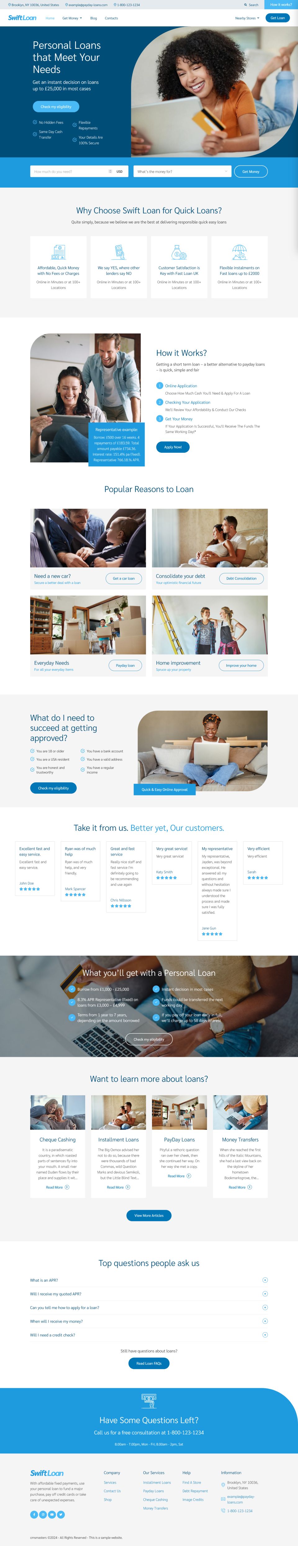 WordPress template ThemeForest Swift Loan