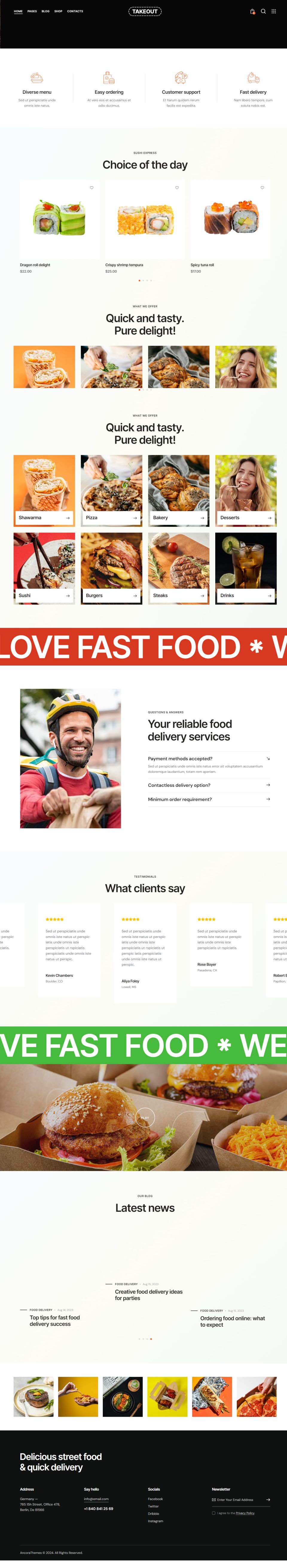 WordPress template ThemeForest Takeout