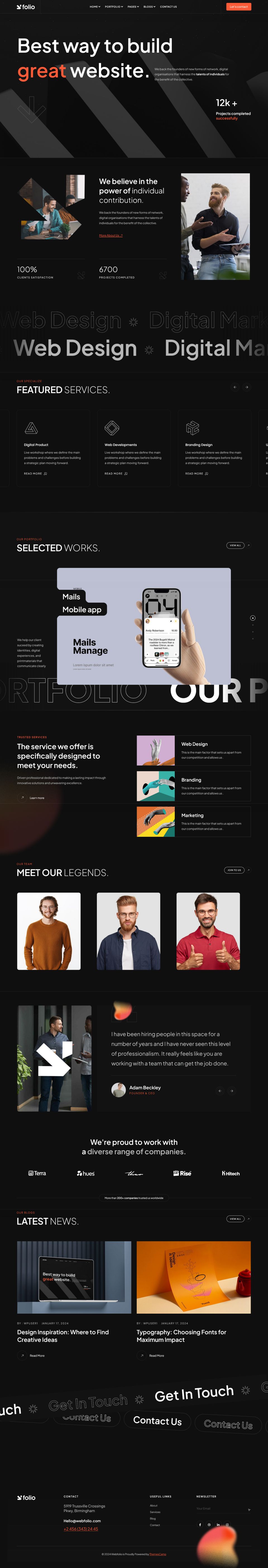 WordPress template ThemeForest Webfolio