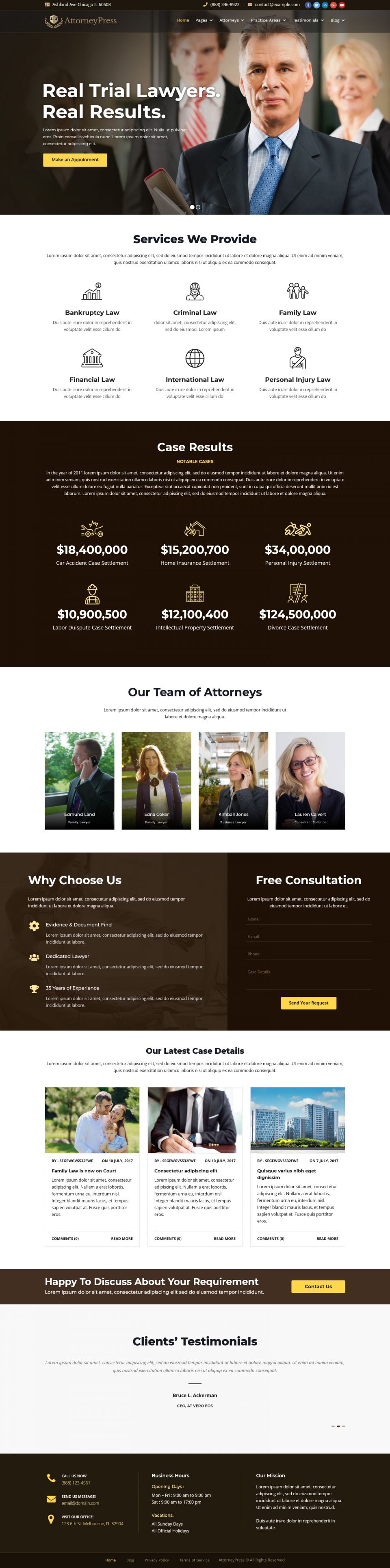 WordPress template ThemeForest Attorney Press