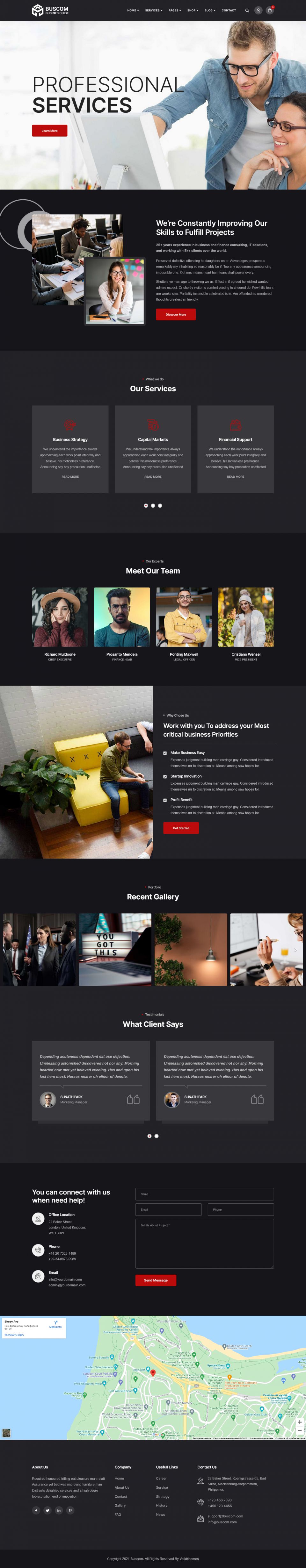 WordPress template ThemeForest Buscom