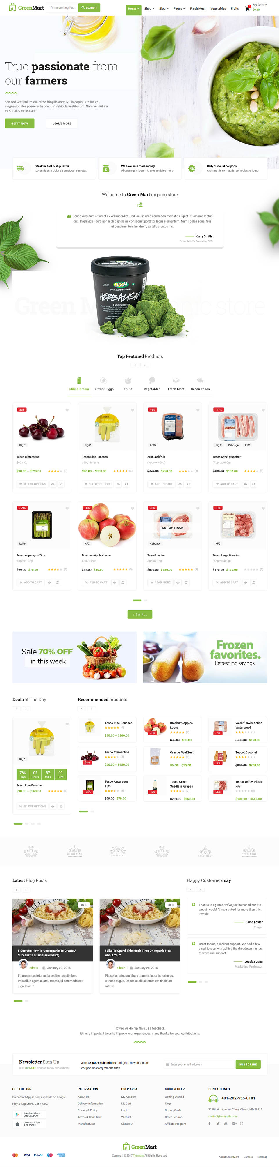 WordPress template ThemeForest GreenMart