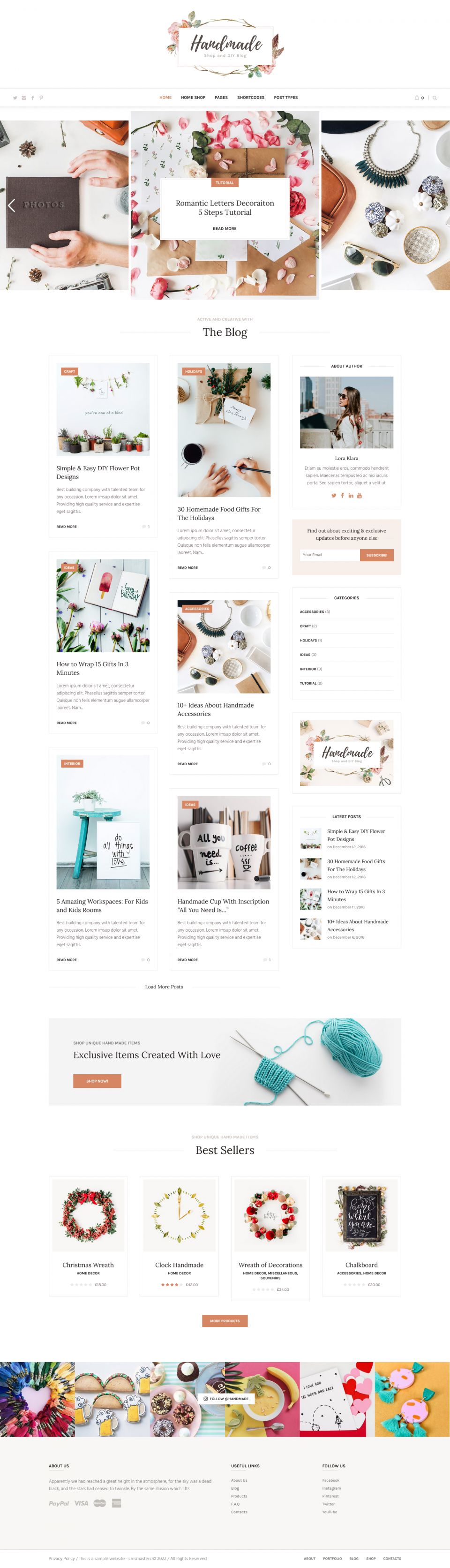 WordPress template ThemeForest Handmade Shop