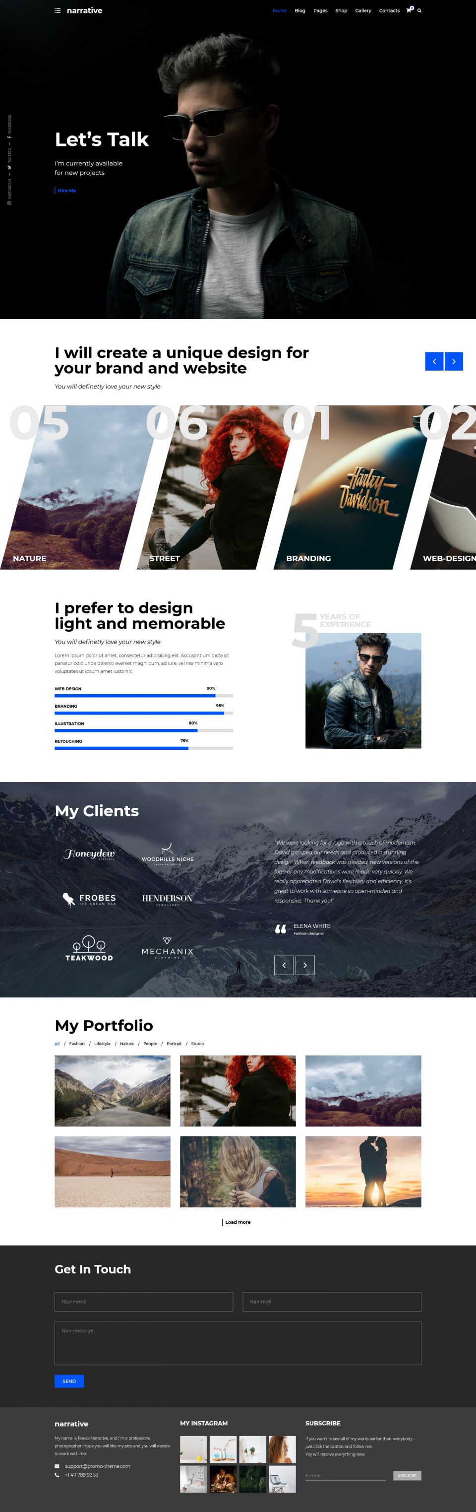 WordPress template ThemeForest Narrative