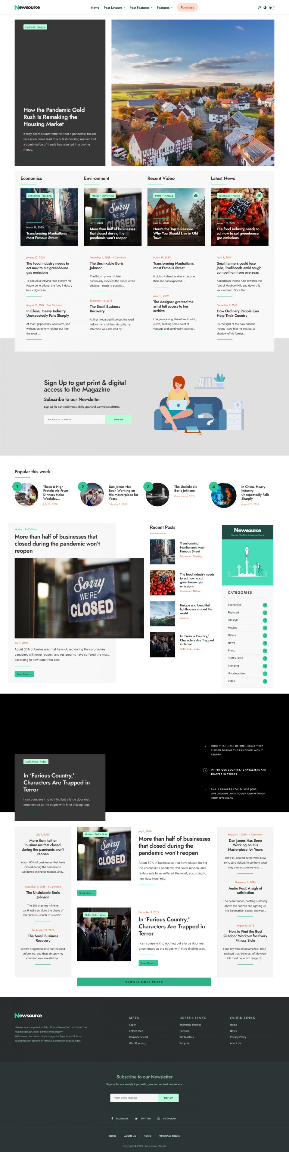 WordPress template ThemeForest Newsource