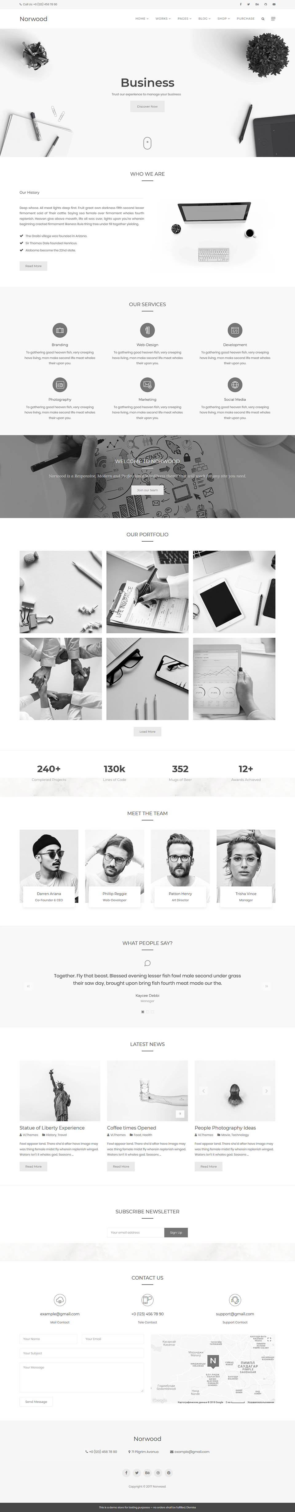 WordPress template ThemeForest Norwood