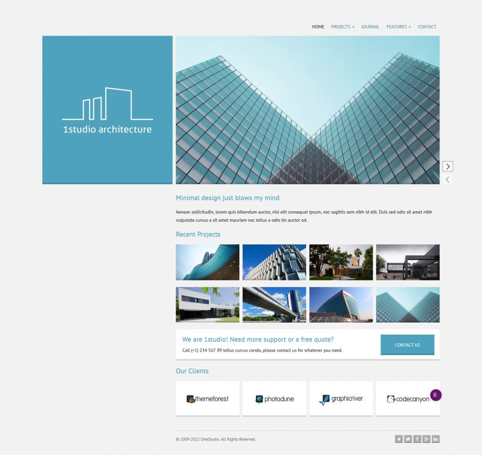 WordPress template ThemeForest OneStudio