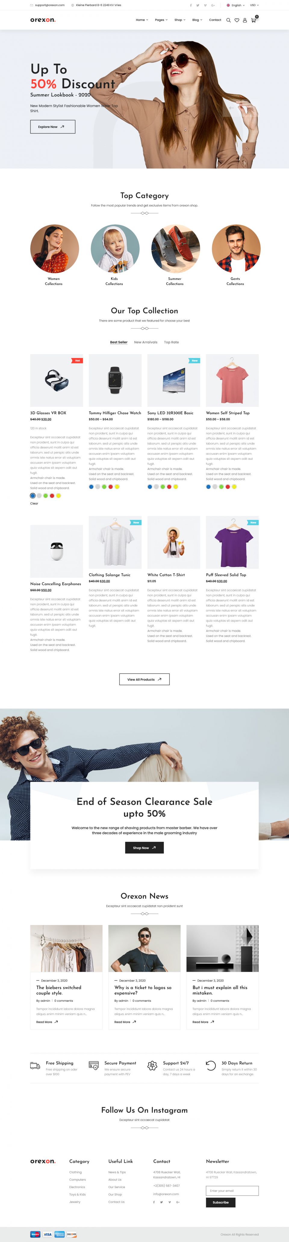 WordPress template ThemeForest Orexon