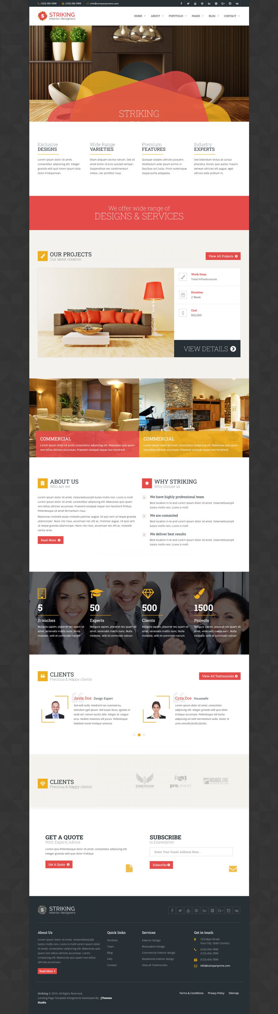 WordPress template ThemeForest Striking