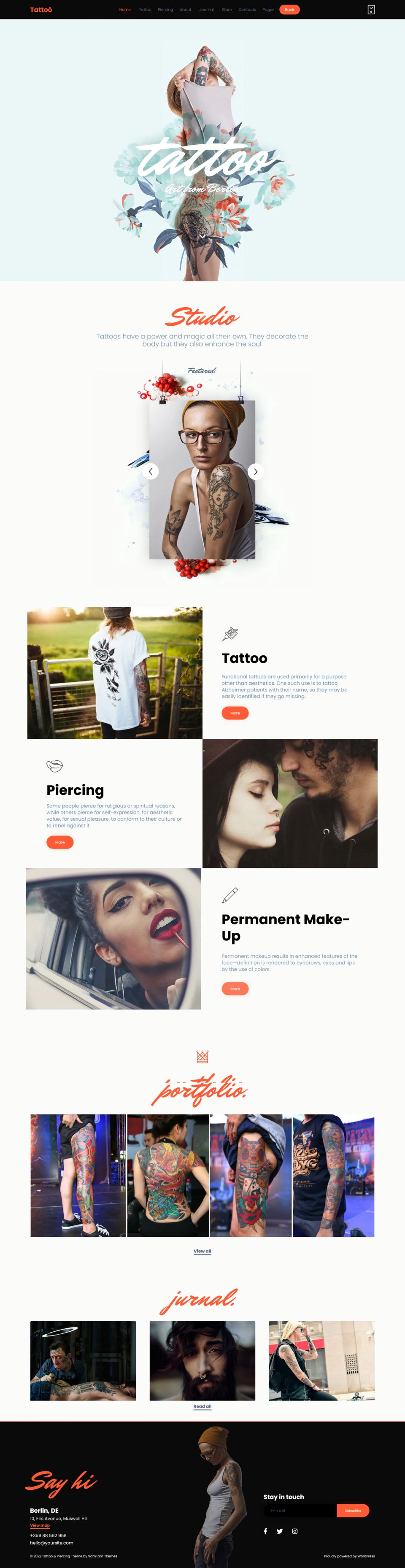 Tattoos WordPress Theme With Automatic AI Blog Content Generator and  Chatbot | 爱壹主题