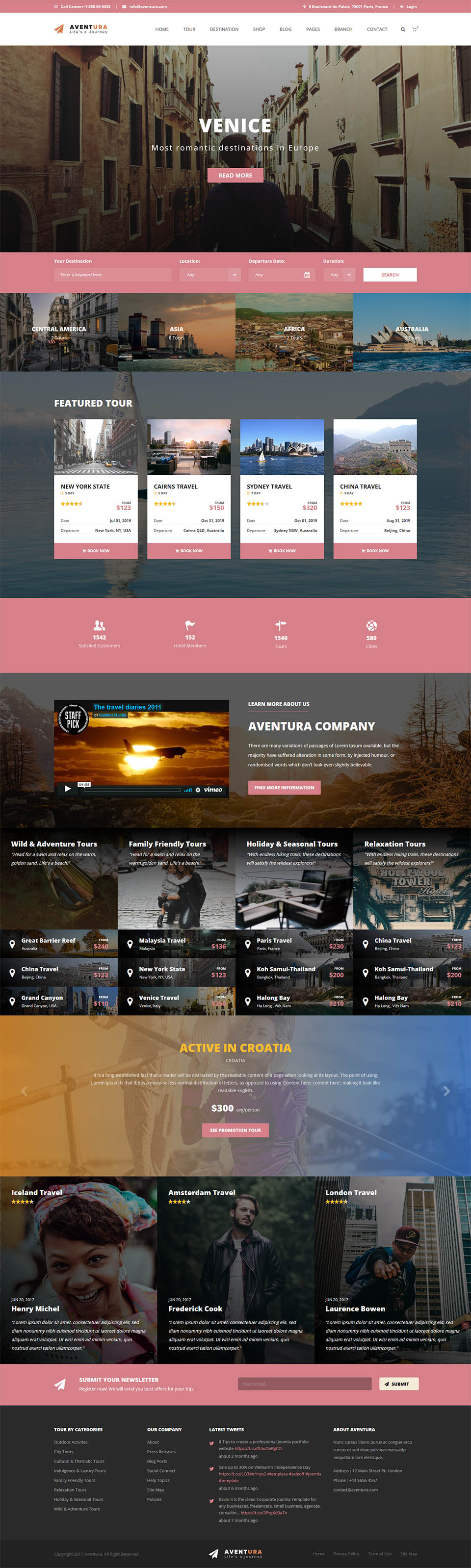 WordPress template ThemeForest Aventura