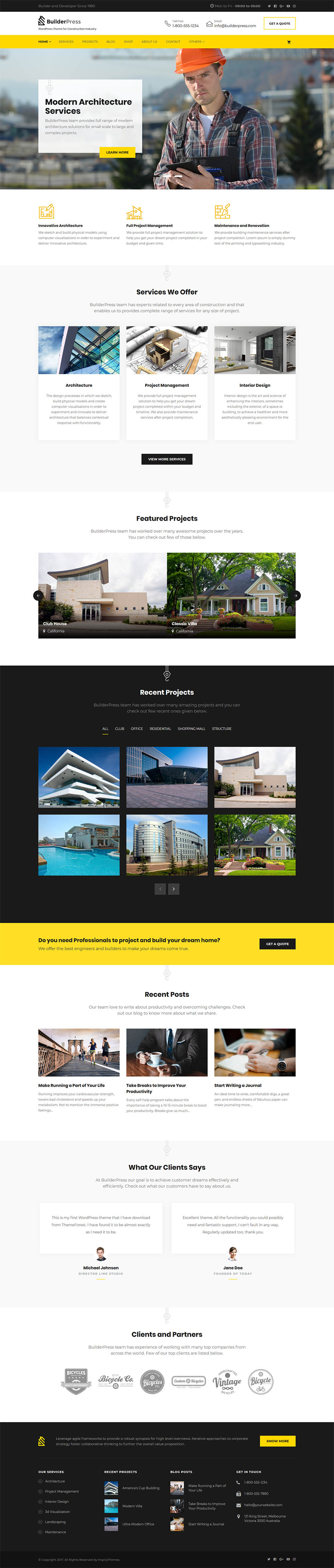 WordPress template ThemeForest BuilderPress