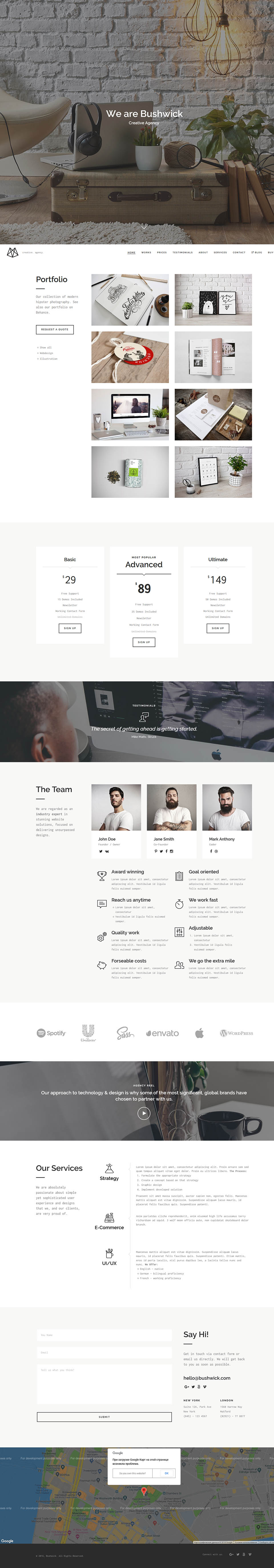 WordPress template ThemeForest Bushwick