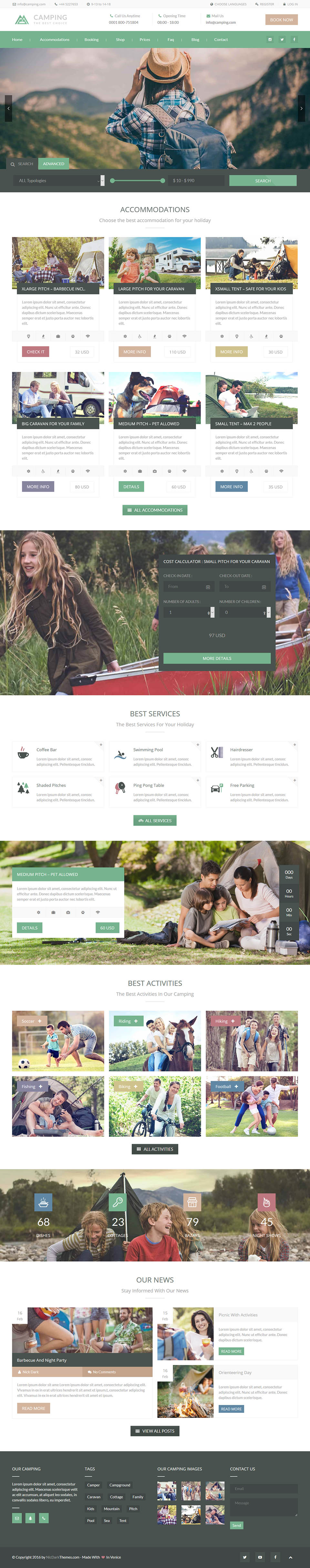 WordPress template ThemeForest Camping