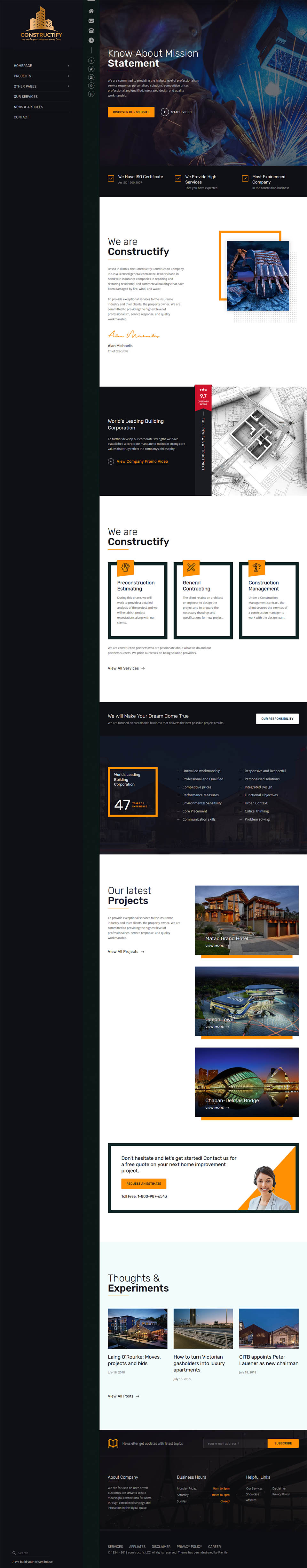 WordPress template ThemeForest Constructify