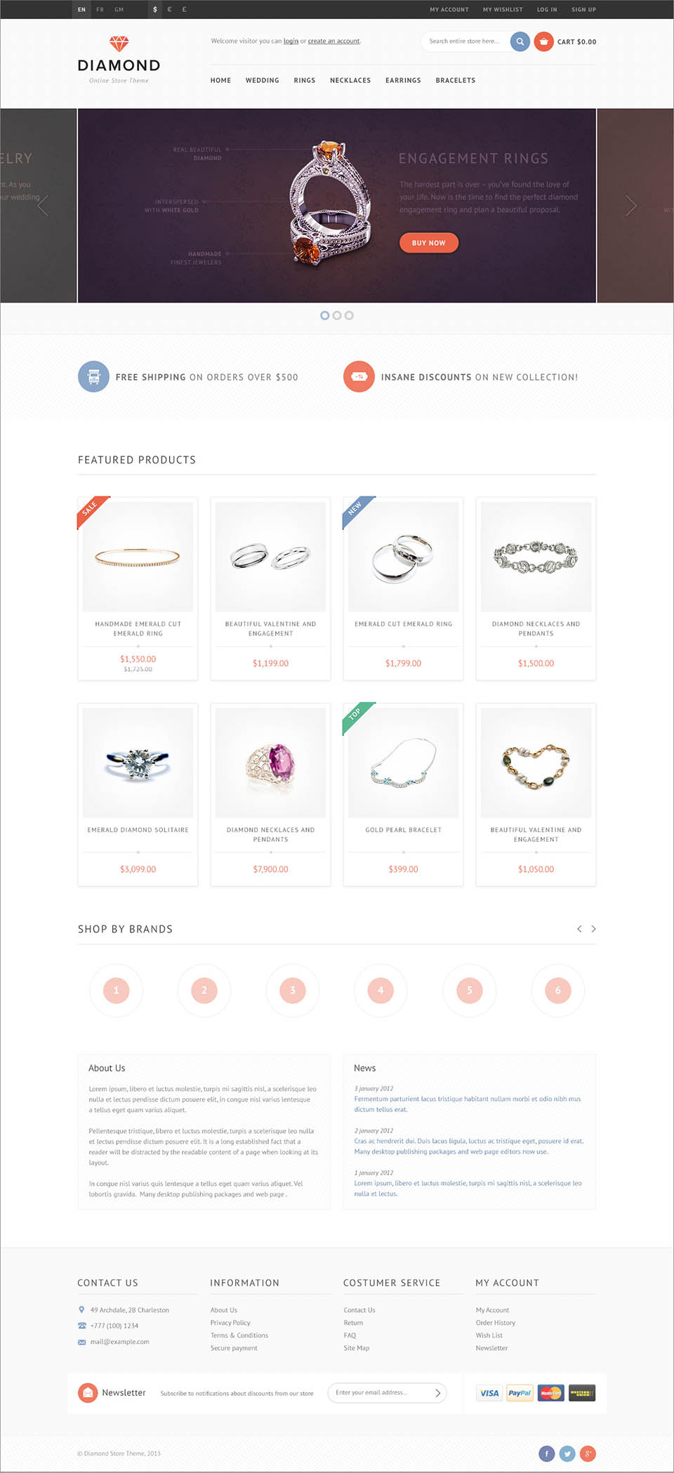 WordPress template ThemeForest Diamond