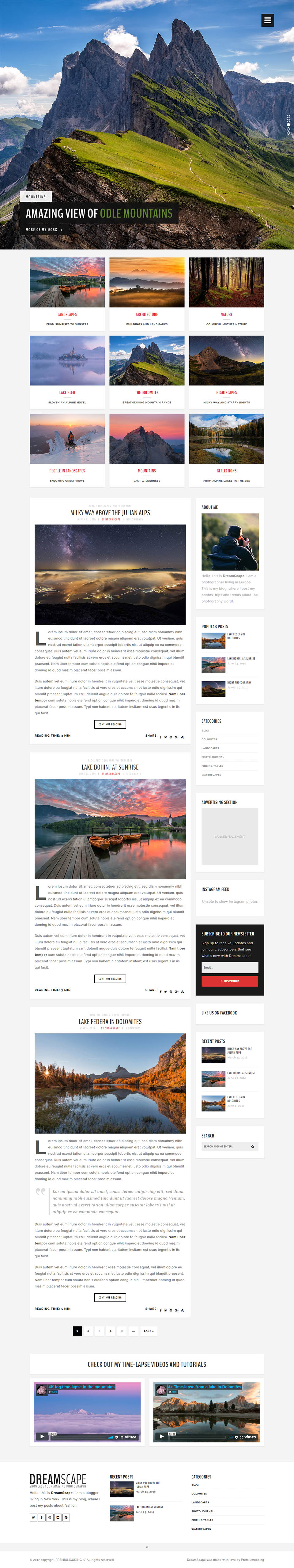 WordPress template ThemeForest Dreamscape