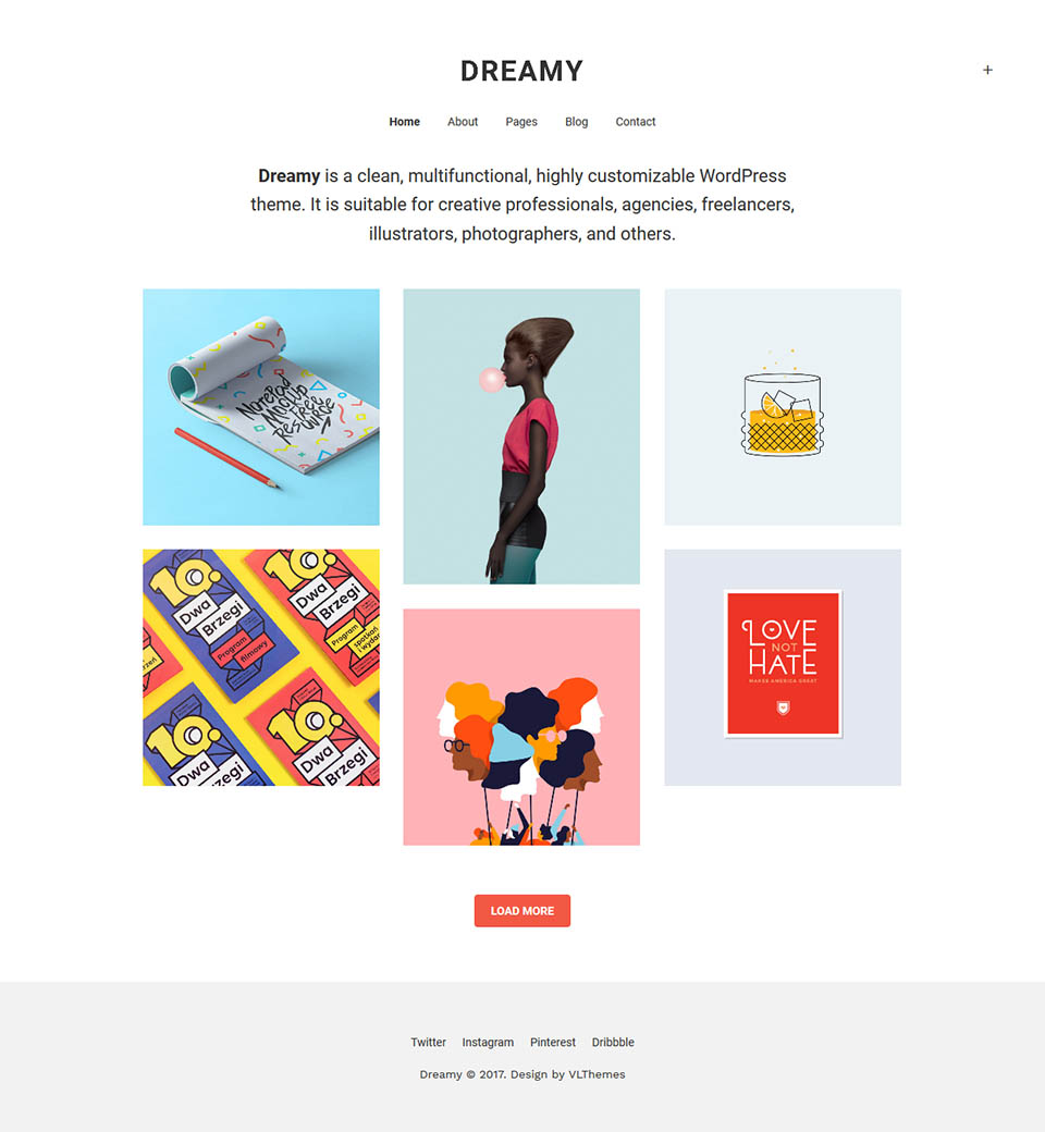 WordPress template ThemeForest Dreamy Lite