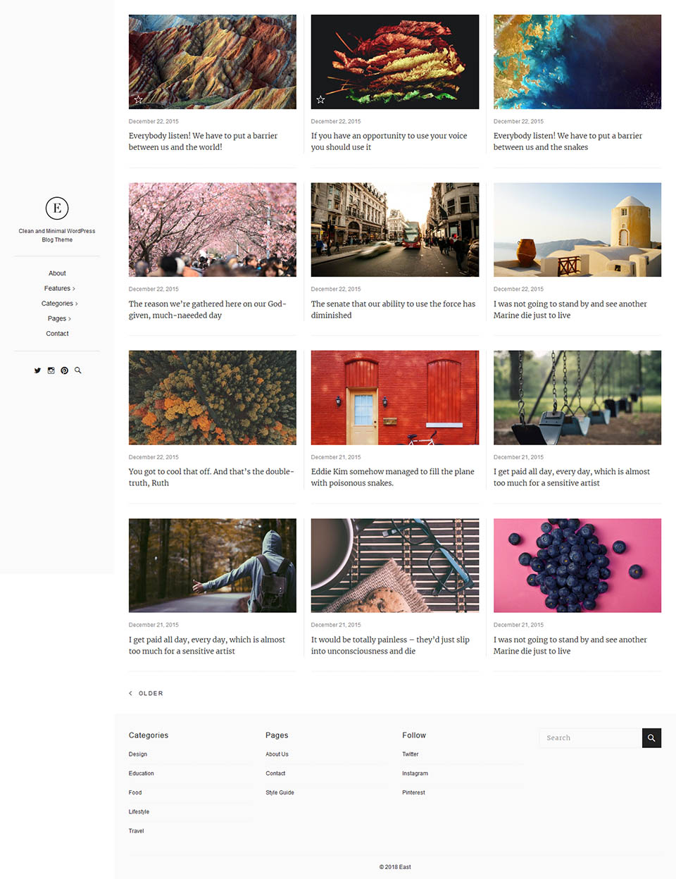 WordPress template ThemeForest East