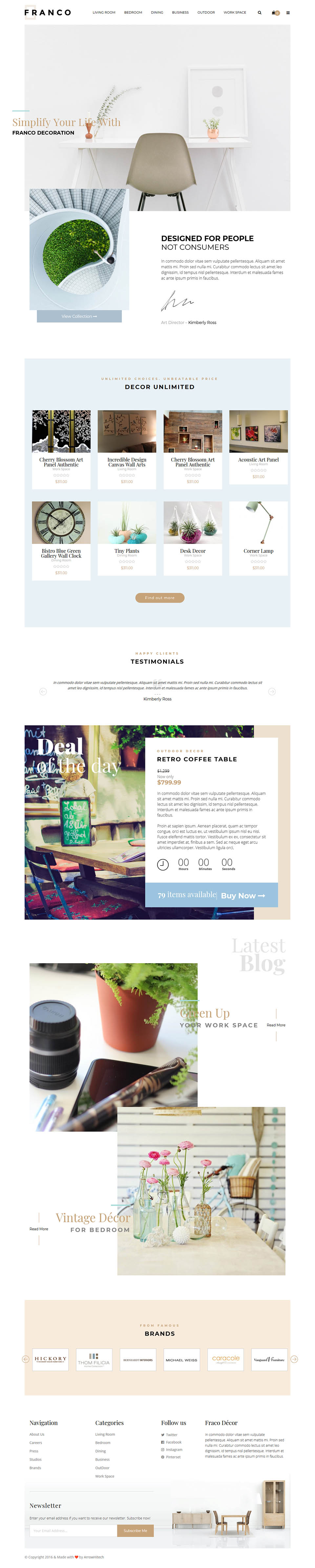 WordPress template ThemeForest Franco