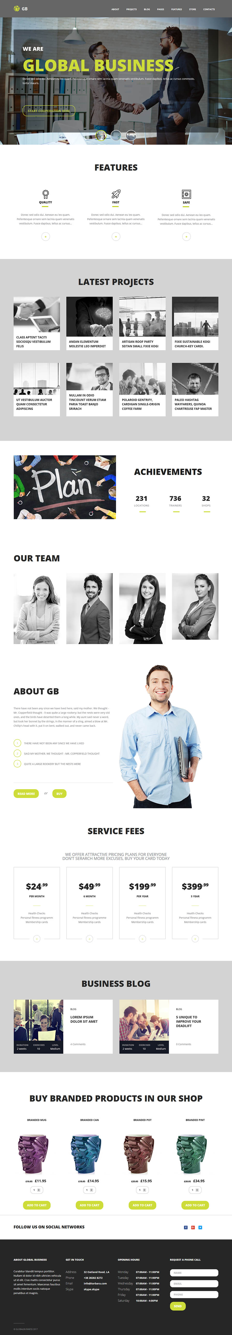 WordPress template ThemeForest GB