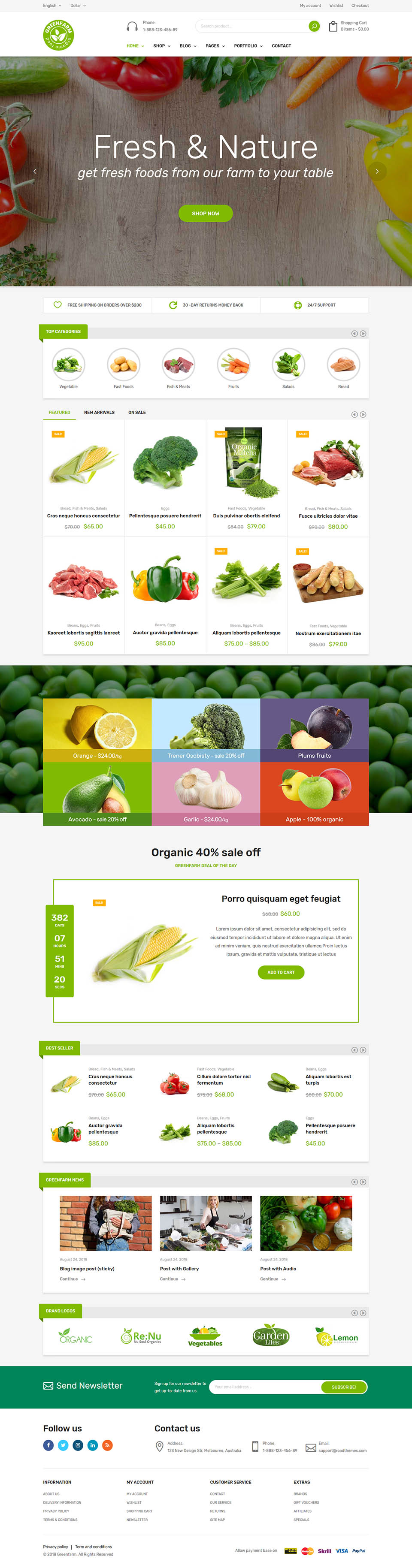 WordPress template ThemeForest Greenfarm