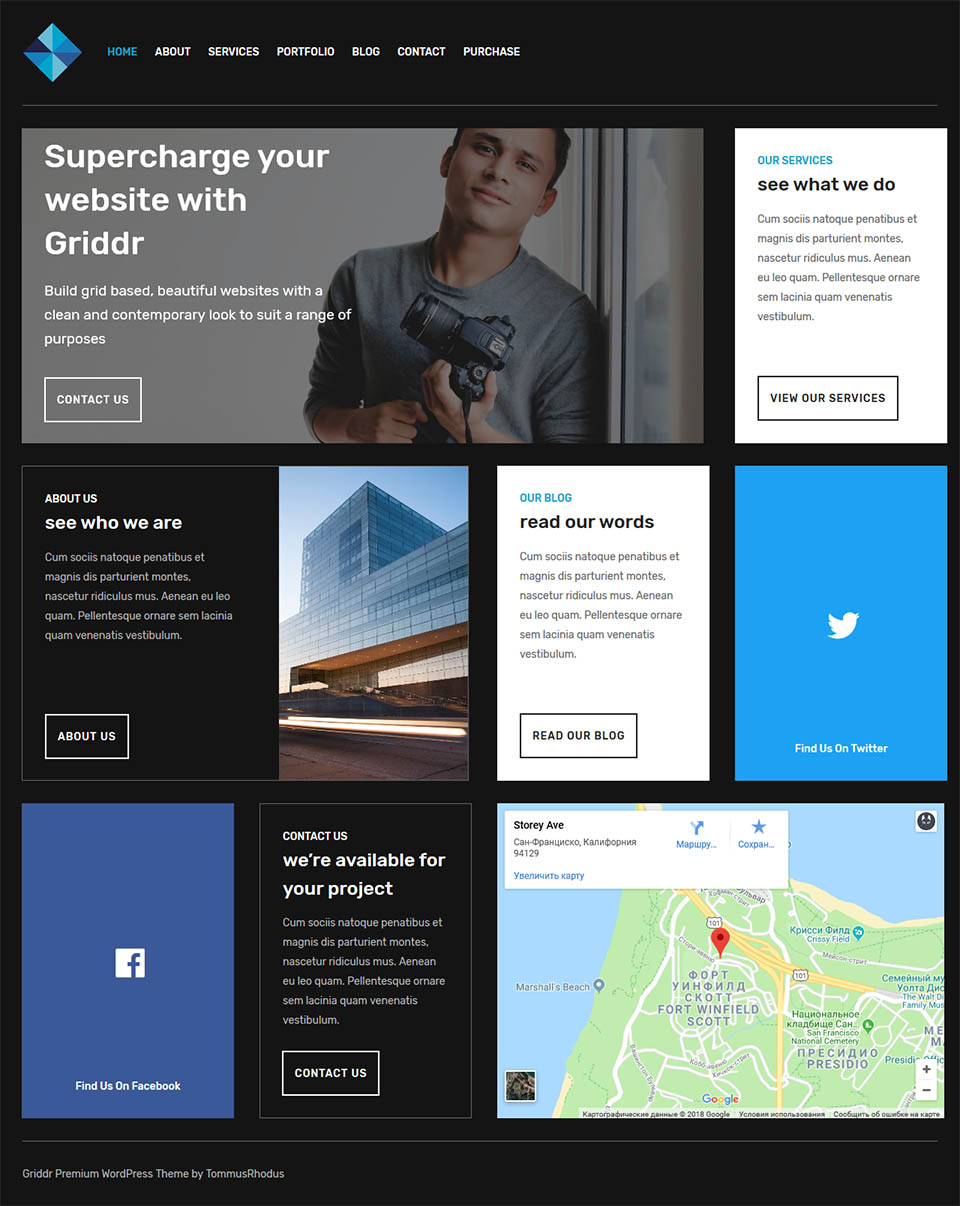 WordPress template ThemeForest Griddr