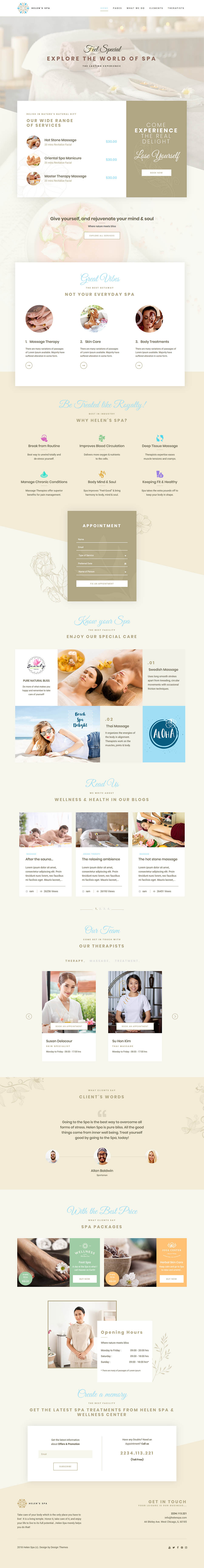 WordPress template ThemeForest Helens Spa