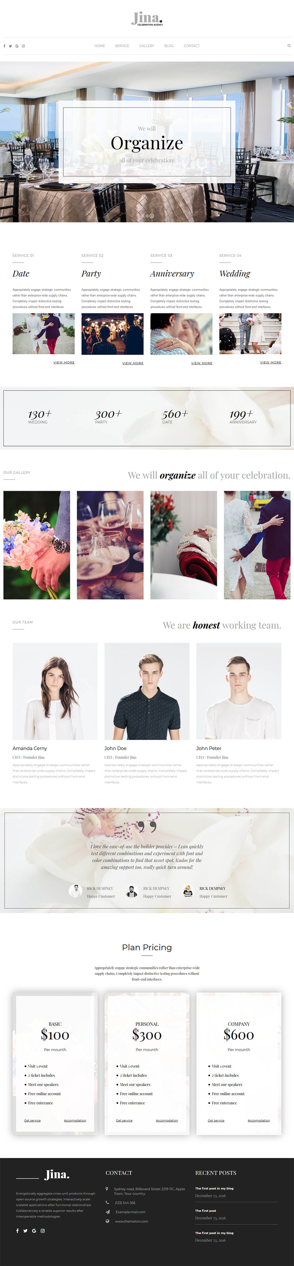 WordPress template ThemeForest Jina