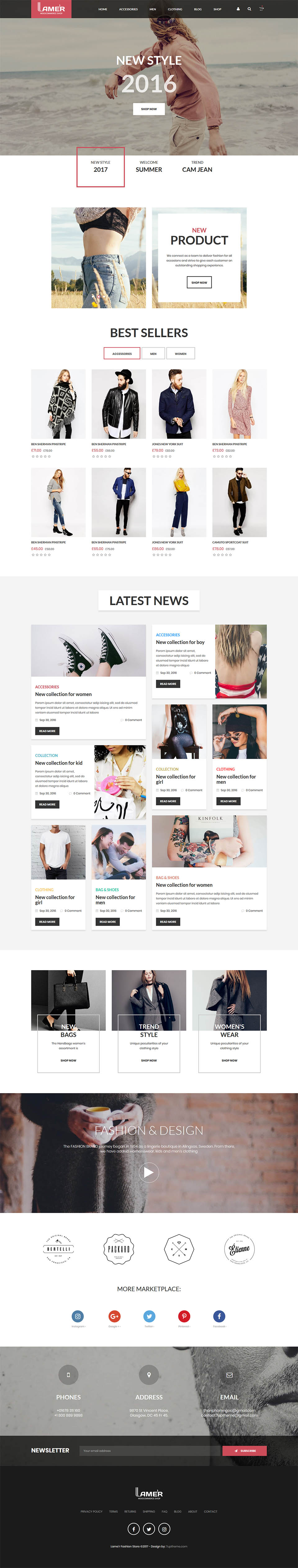 WordPress template ThemeForest Lamer Fashion