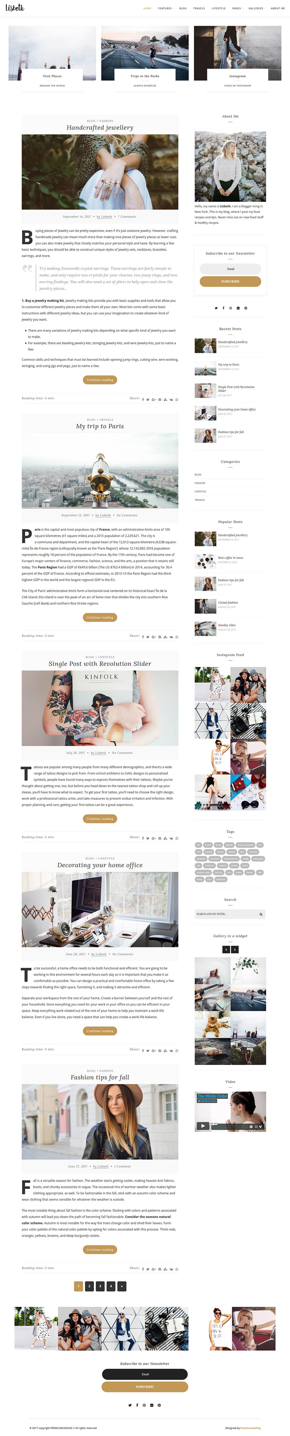 WordPress template ThemeForest Lisbeth