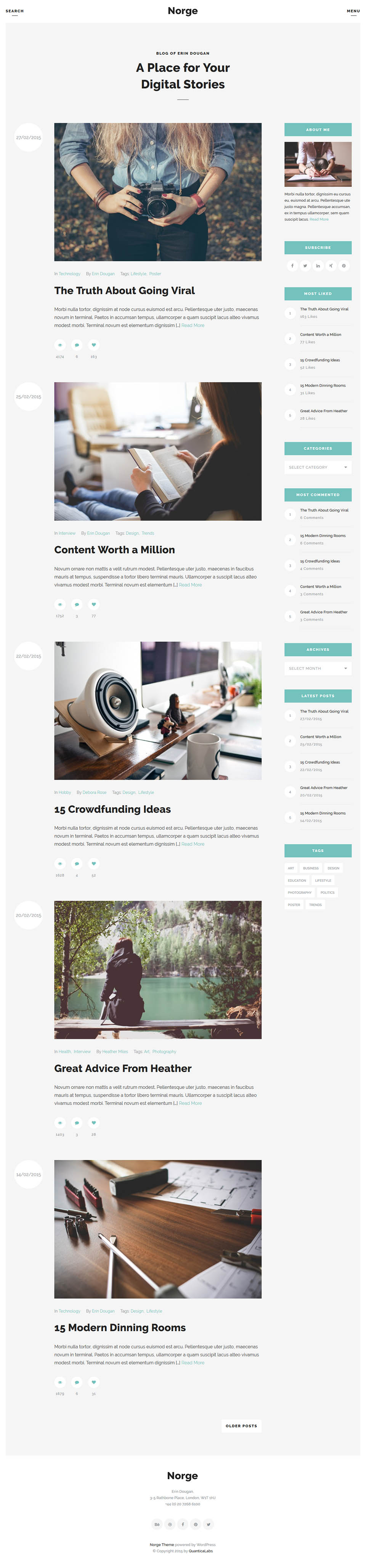 WordPress template ThemeForest Norge