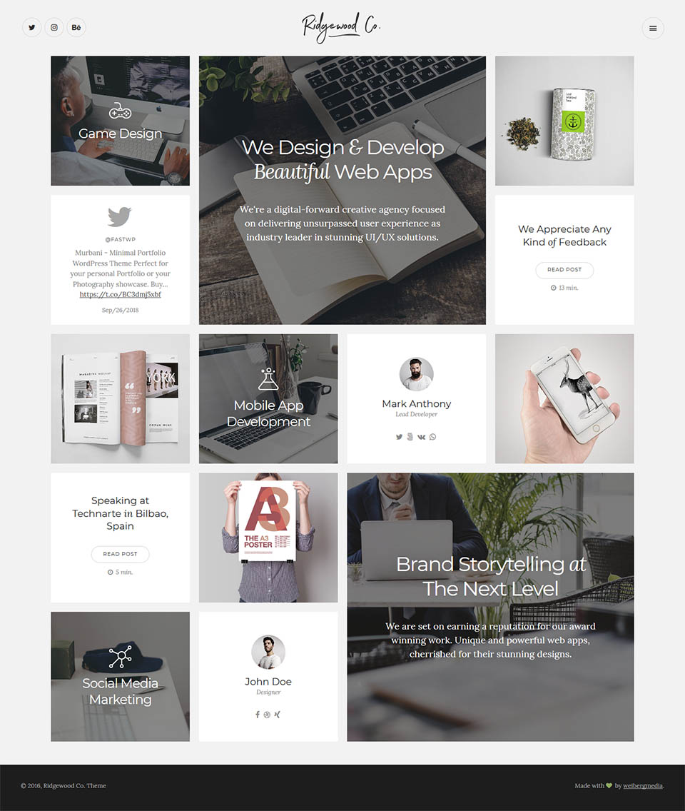 WordPress template ThemeForest Ridgewood