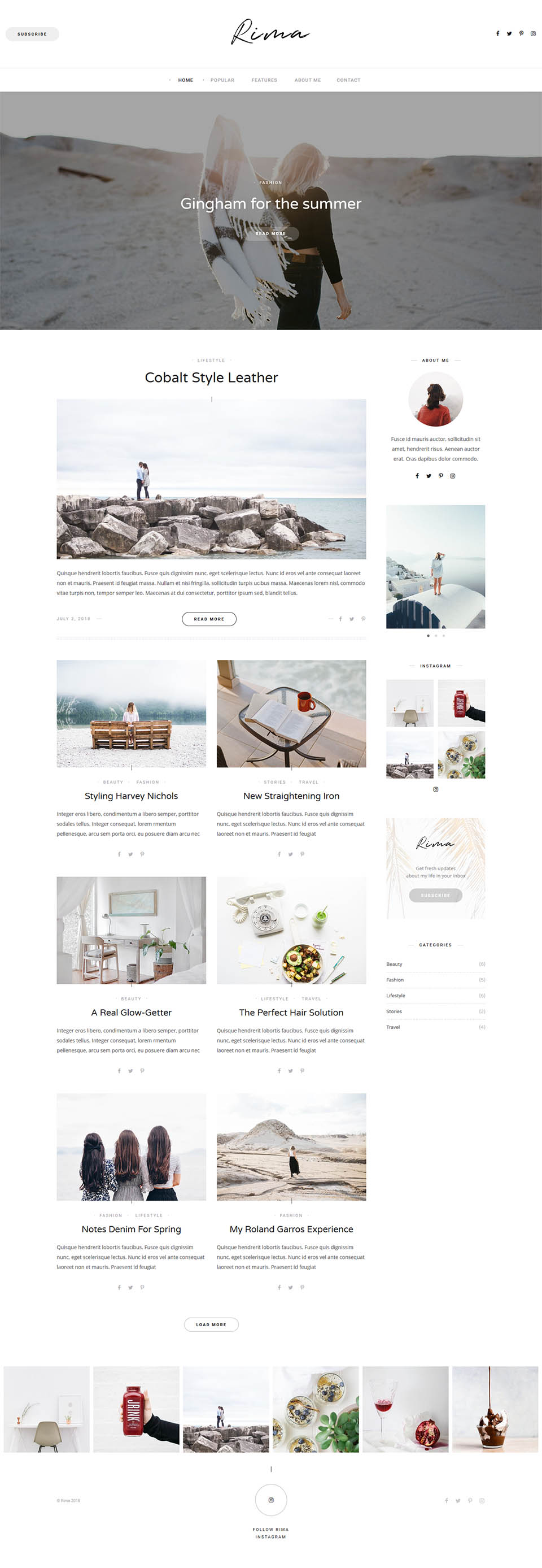 WordPress template ThemeForest Rima