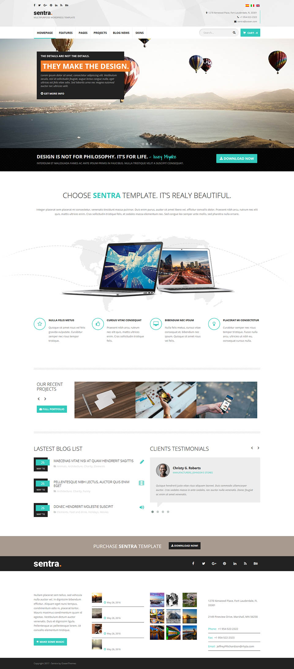 WordPress template ThemeForest Sentra