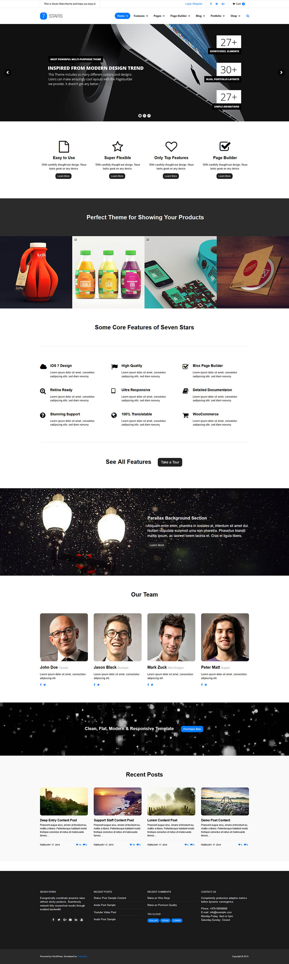 WordPress template ThemeForest Seven Stars