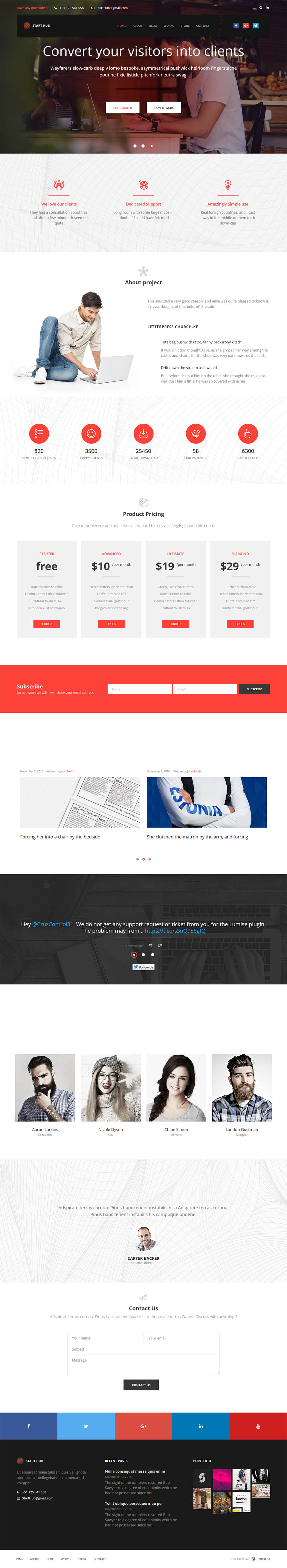 WordPress template ThemeForest StartHub