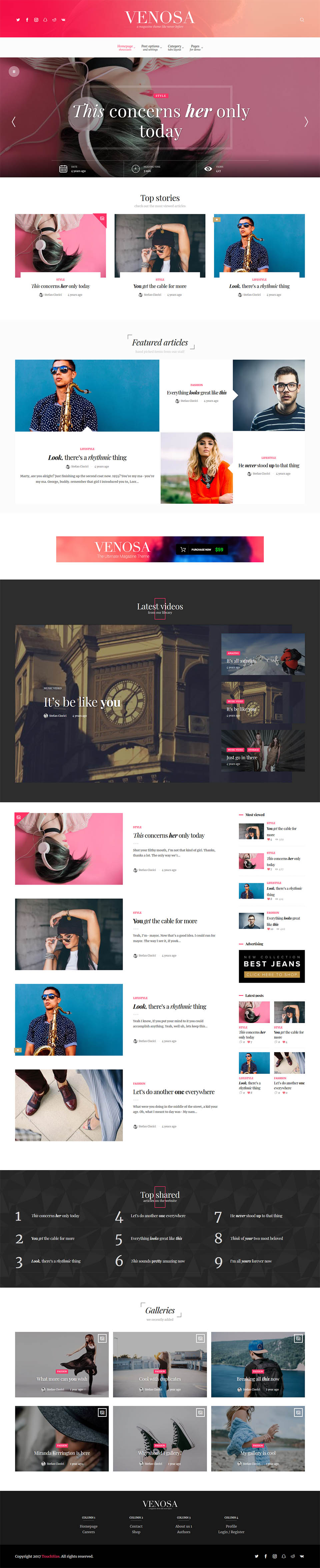 WordPress template ThemeForest Venosa