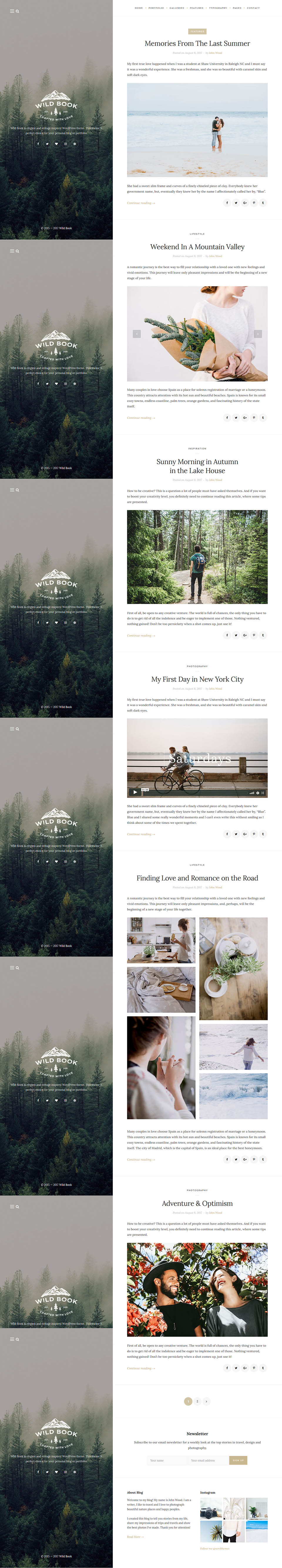 WordPress template ThemeForest Wild Book