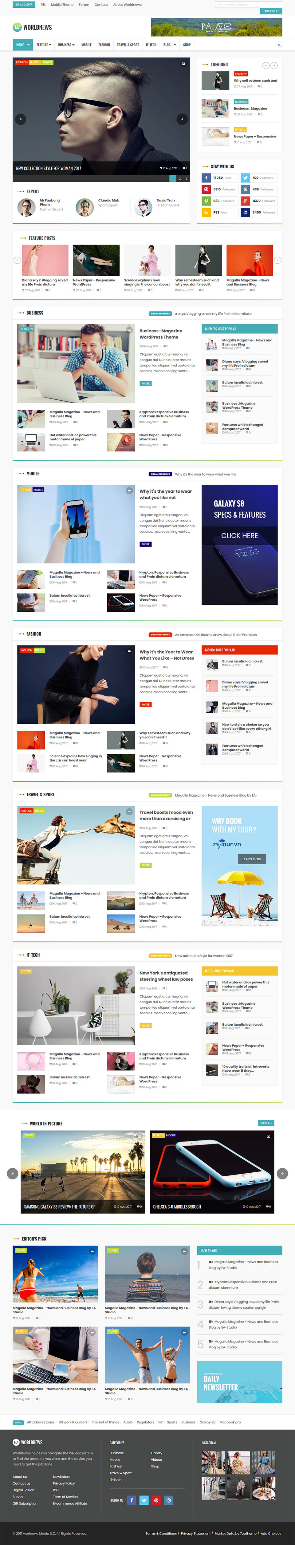 WordPress template ThemeForest WorldNews