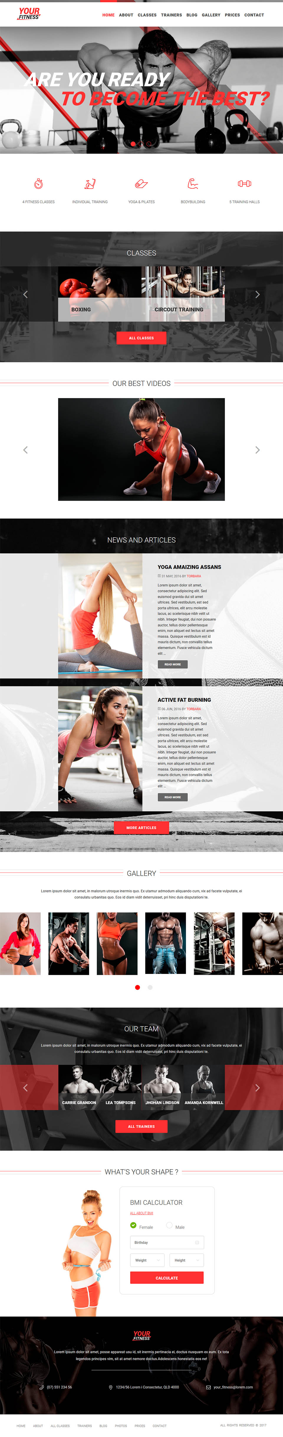 WordPress template ThemeForest YourFitness